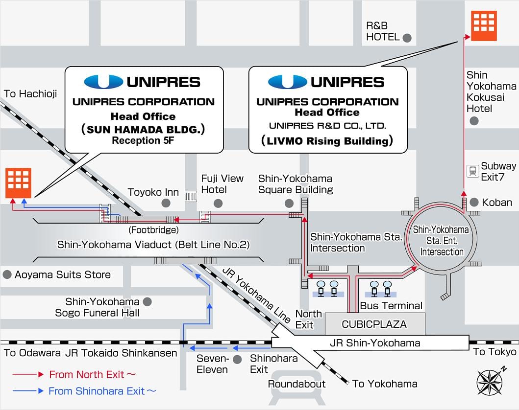 Mappa di shin Yokohama