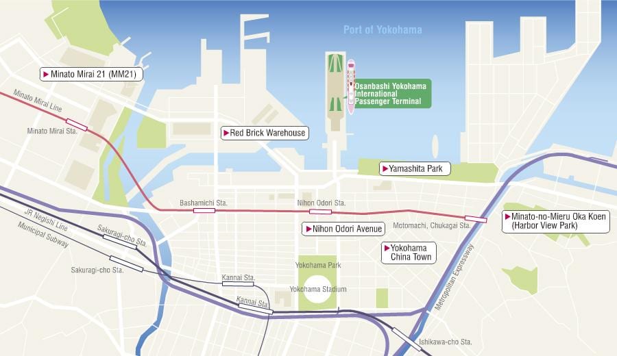 Mappa di Yokohama terminal crociere