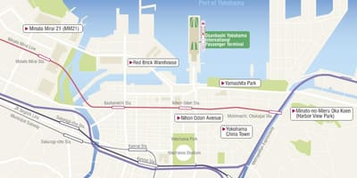 Mappa di Yokohama terminal crociere 